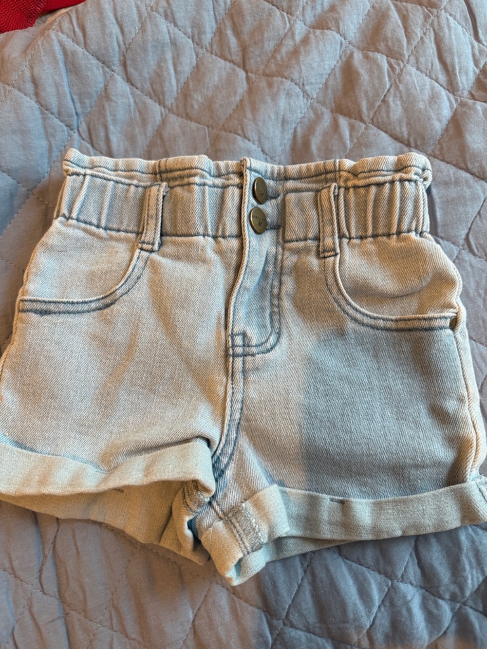 Jamie Kay Light Blue Elastic Waist Denim Shorts
